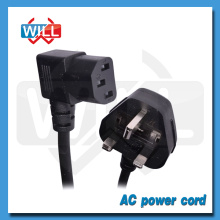 BS UK standard 90 degree power cord plug with fuse